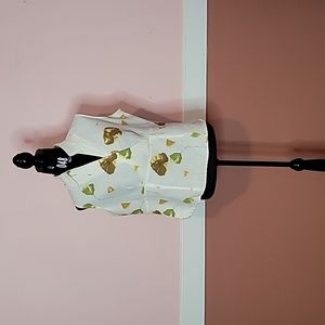 Ladies V Neck Blouse with Flowered Pattern